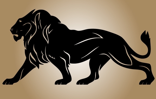 Black Lion Silhouette Vector