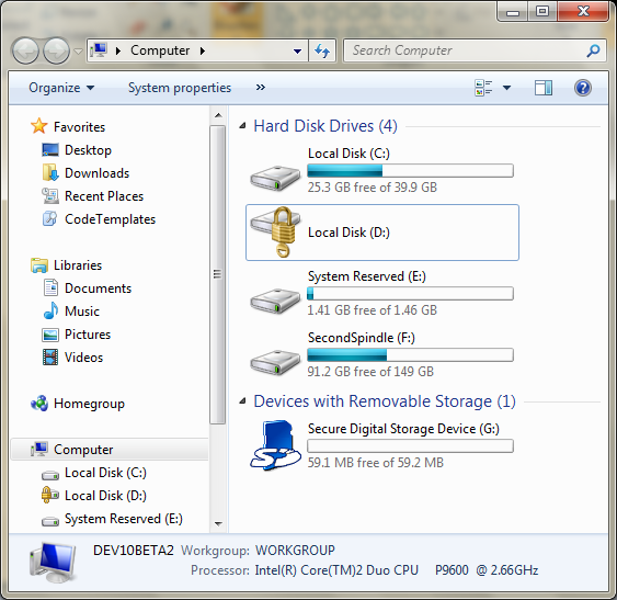 C Drive Icon Windows 7