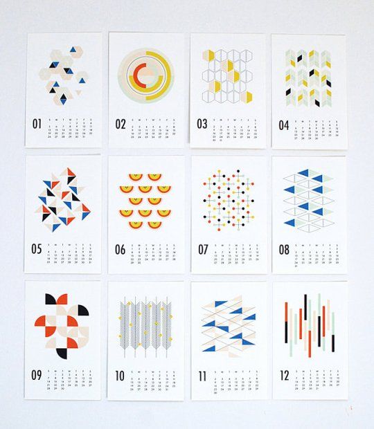 Calendar Graphic Design Shapes