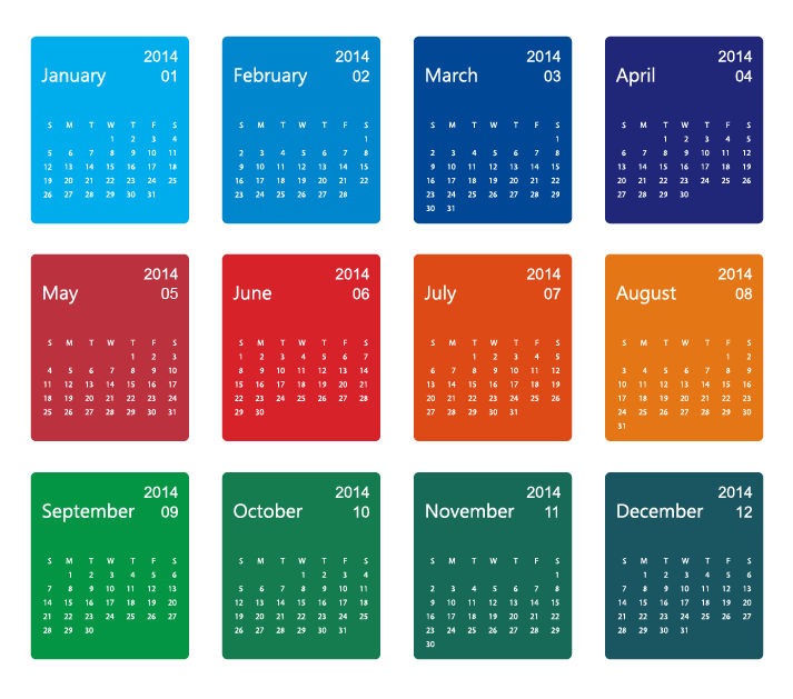 Calendar Graphic Design Vectors