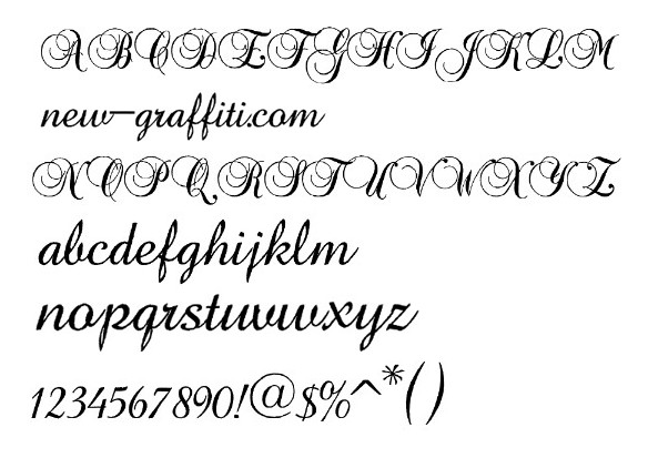 Calligraphy Alphabet Font Script