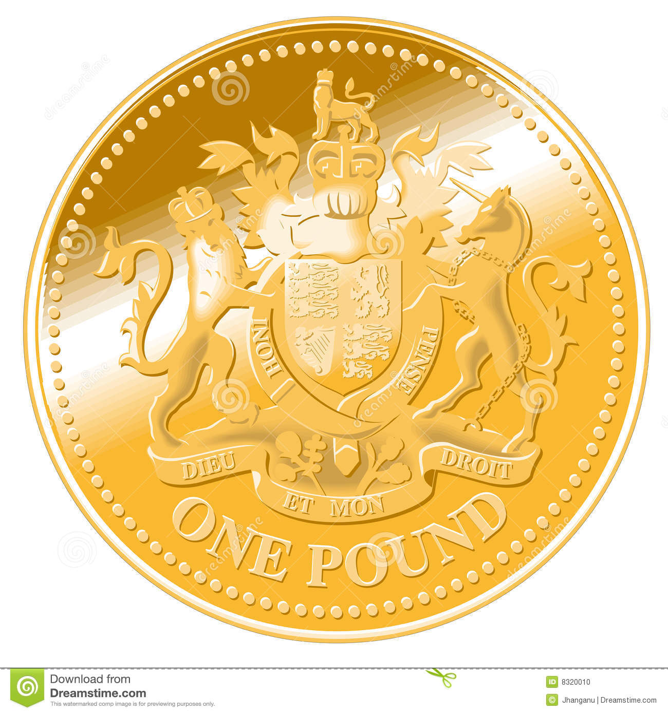 Cartoon Pound Coin