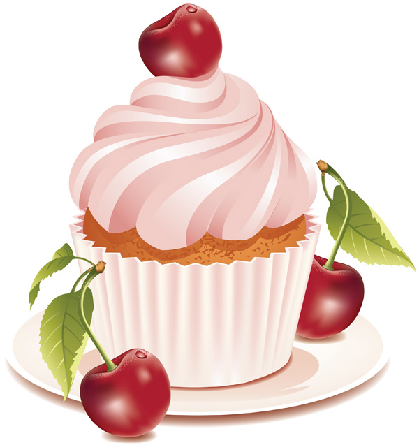 Cherry Cupcake Clip Art