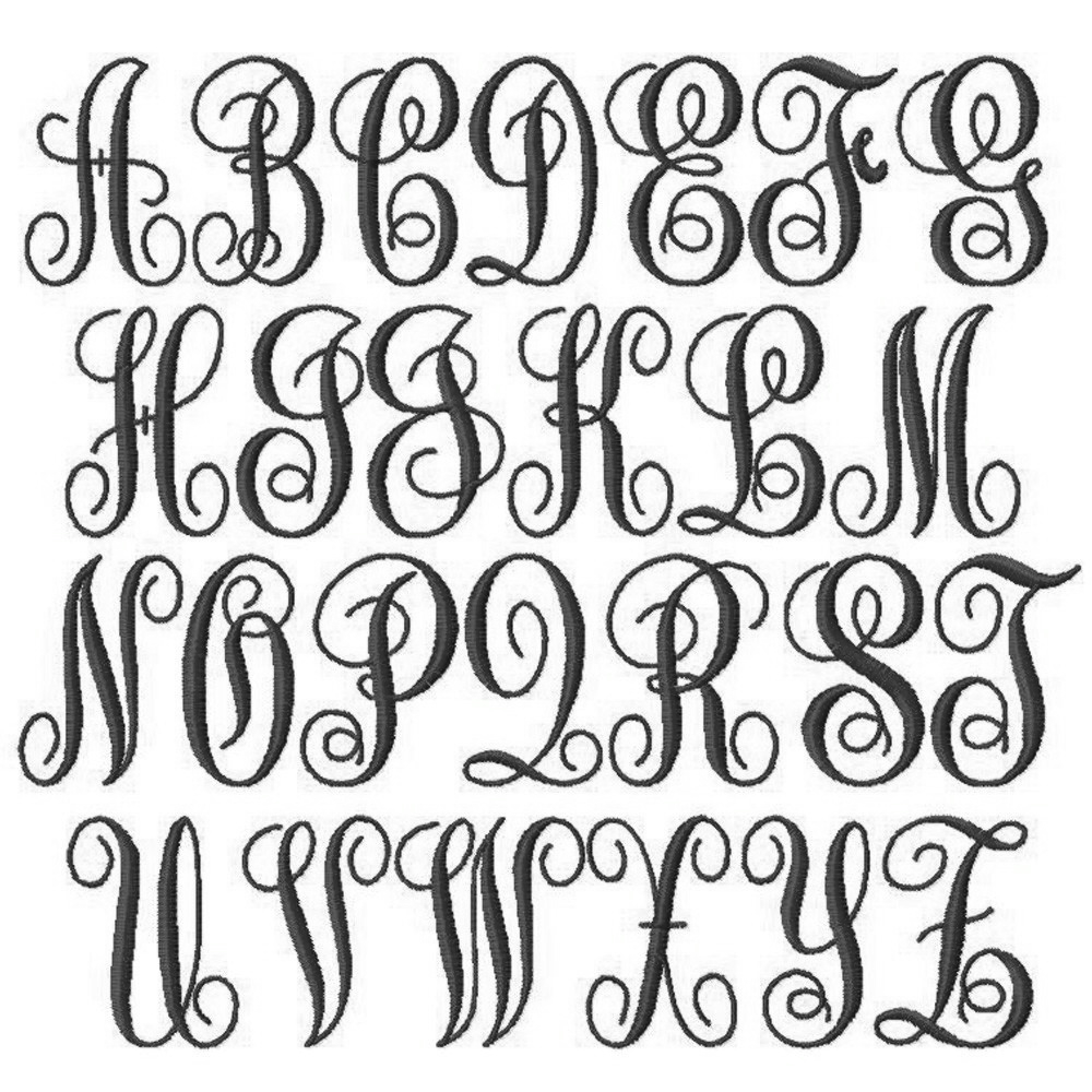 19 Embroidery Cursive Handwriting Fonts Images - Free Cursive Embroidery Font, Script Embroidery ...