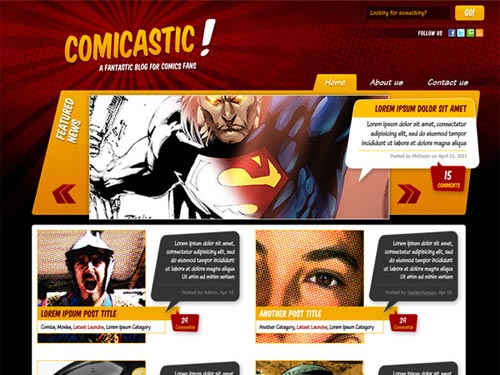 Comic Book Website Template Comic Book Website Template