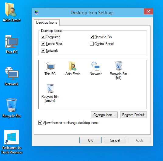 Desktop Icons Windows 1.0
