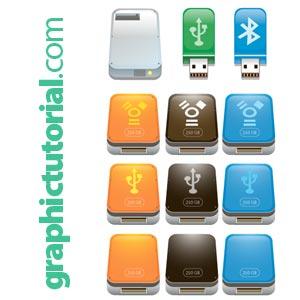 Flashdrive Icons Vector