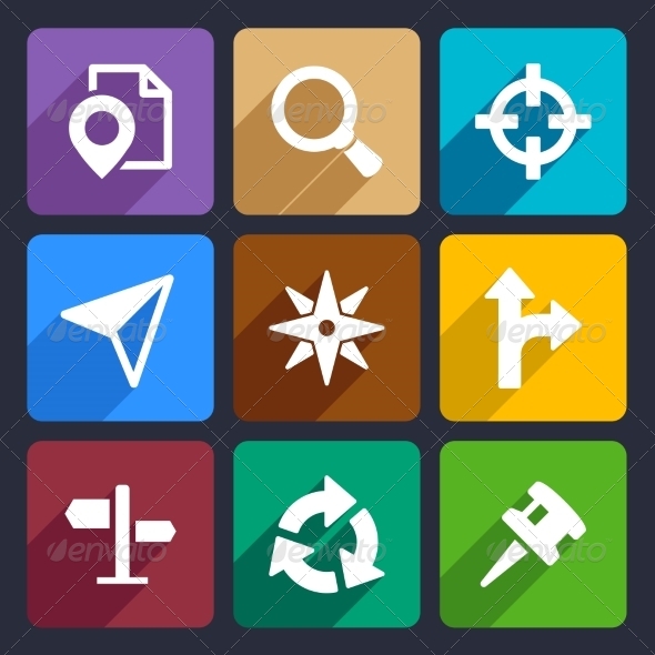 Flat Navigation Icons