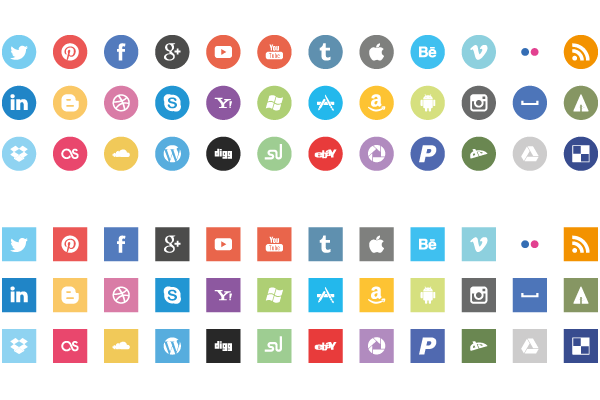 Flat Social Icons Free Flat Social Icons Free