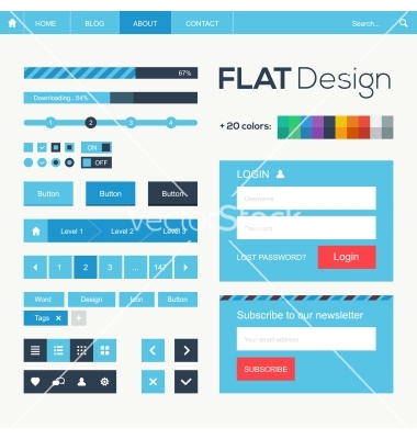 Flat Web Design Buttons