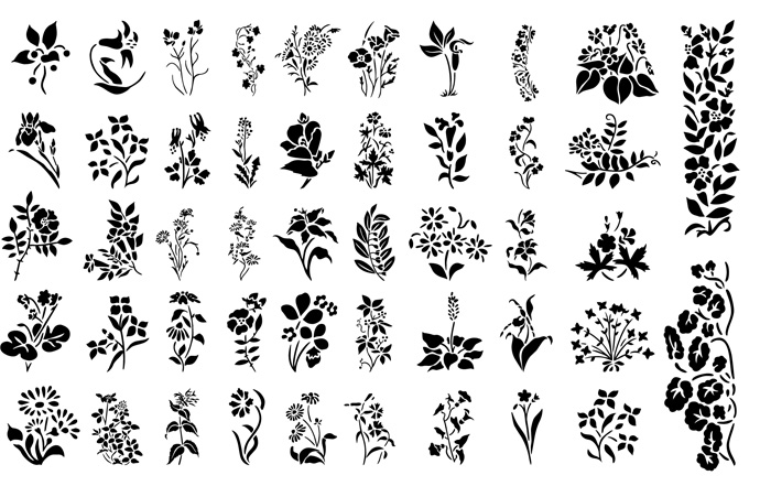 Flowers Silhouette Vector Flowers Silhouette Vector