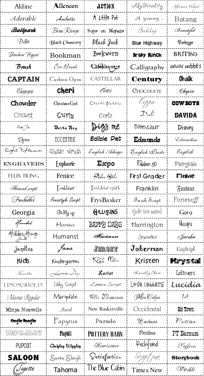 Font List