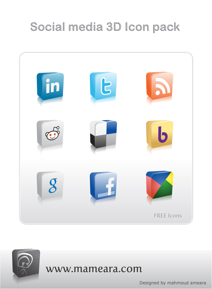 Free 3D Social Media Icons