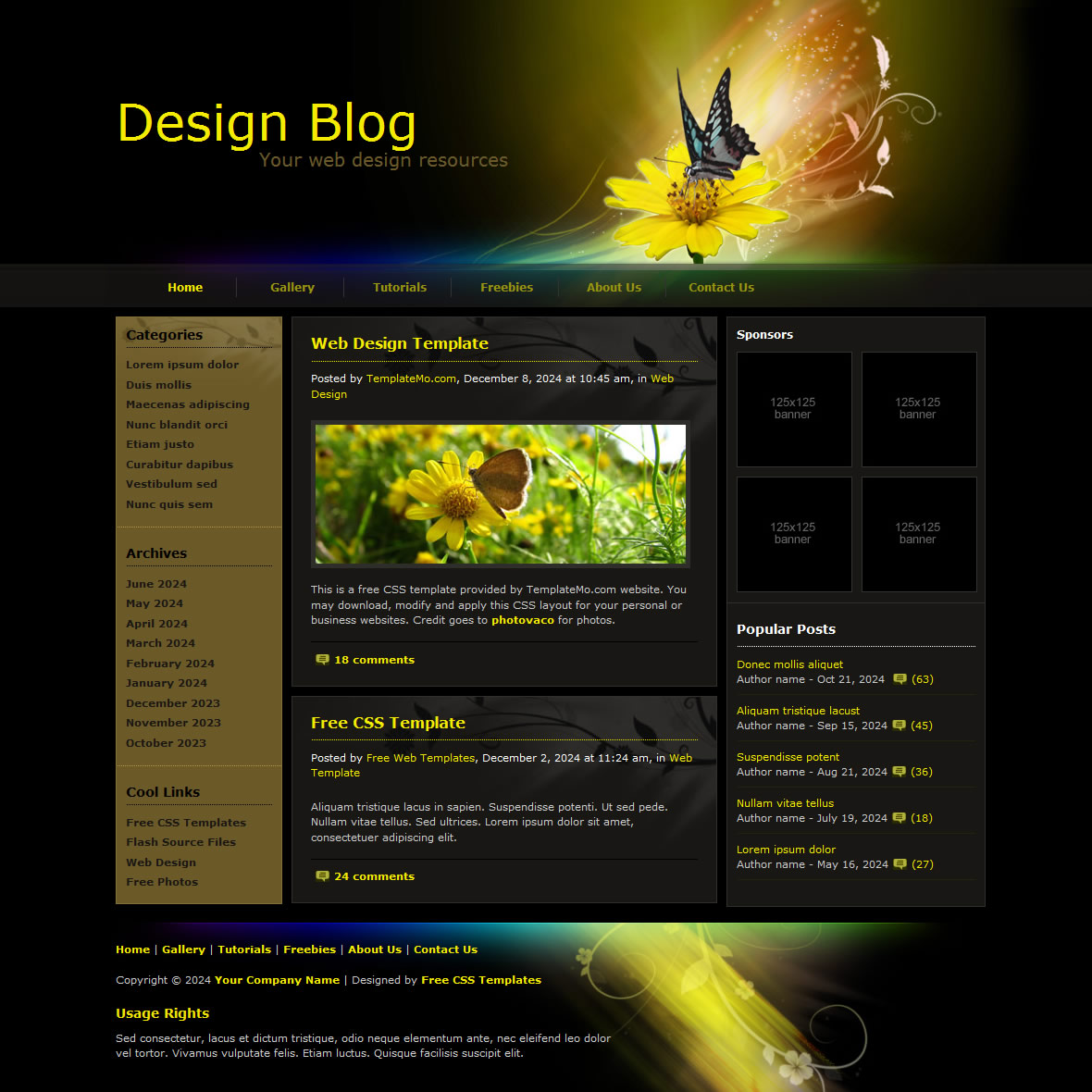 Free Blog Template Designs