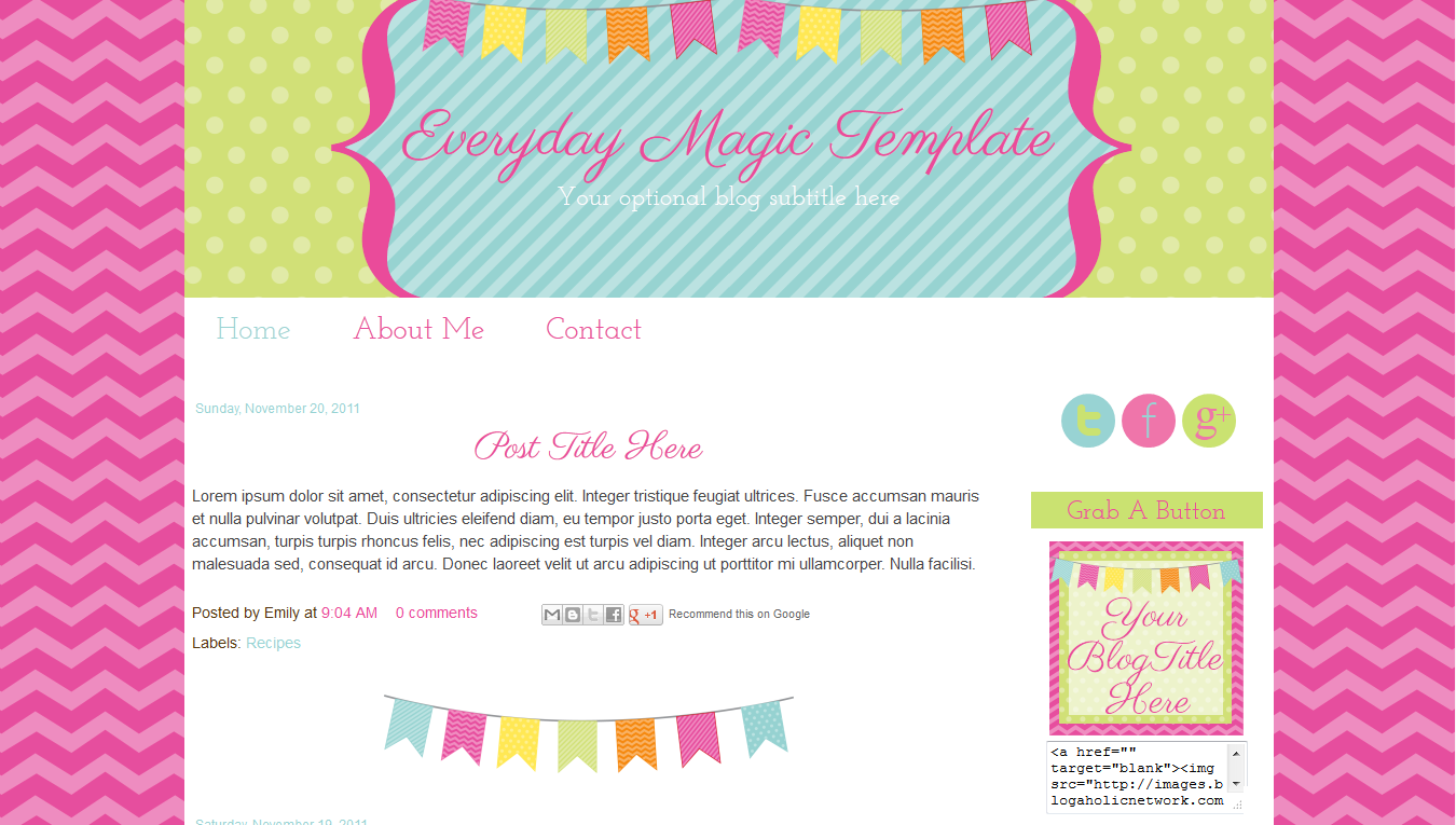 Free Cute Blogger Templates