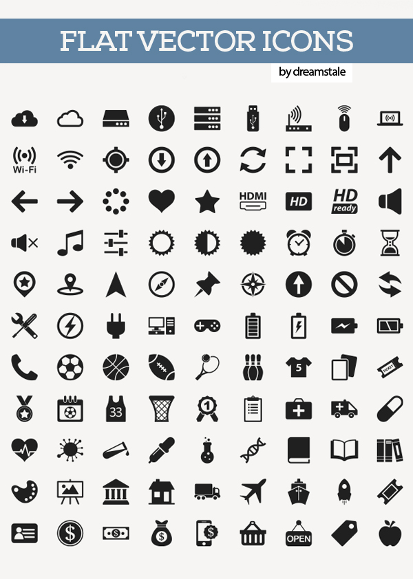 Free Flat Vector Icons Pack