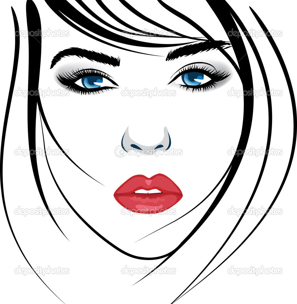 Girl Face Vector Art