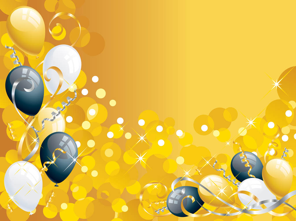 Gold Background with Balloons