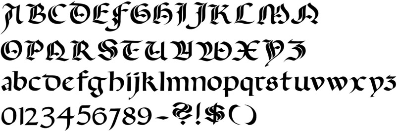 Gothic Calligraphy Font Gothic Calligraphy Font