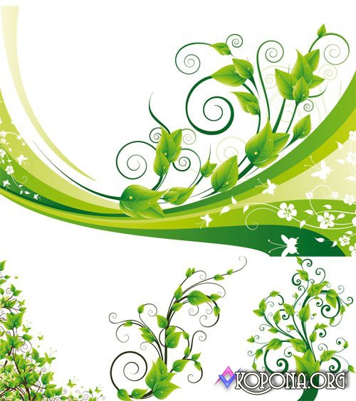 Green Floral Vector Design