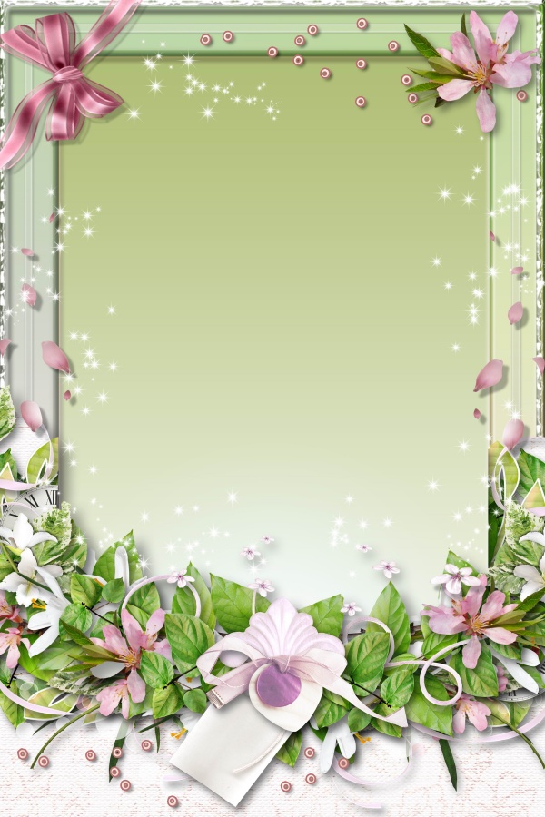 11 Green Flower Frames Psd Images