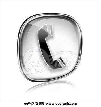 Grey and White Phone Icon