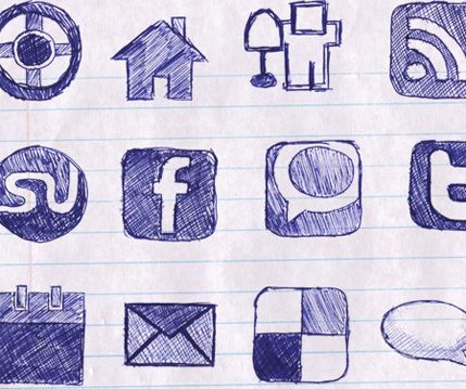 Hand Drawn Social Media Icons