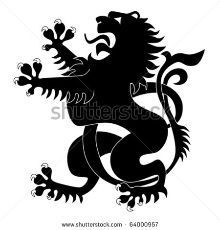 Heraldic Lion Silhouette