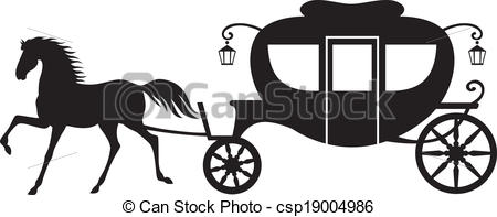 Horse and Carriage Silhouette Clip Art