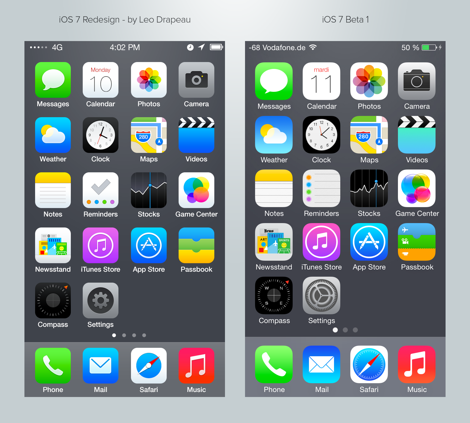 Icons iOS 7 Comparison