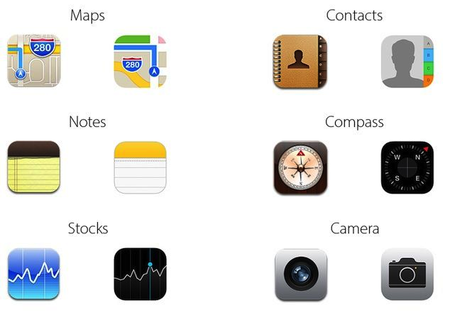 Icons iOS 7 Comparison