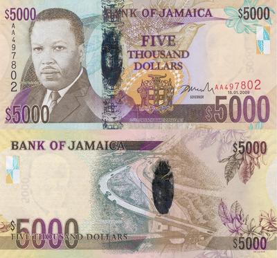 Jamaican Dollar Bills