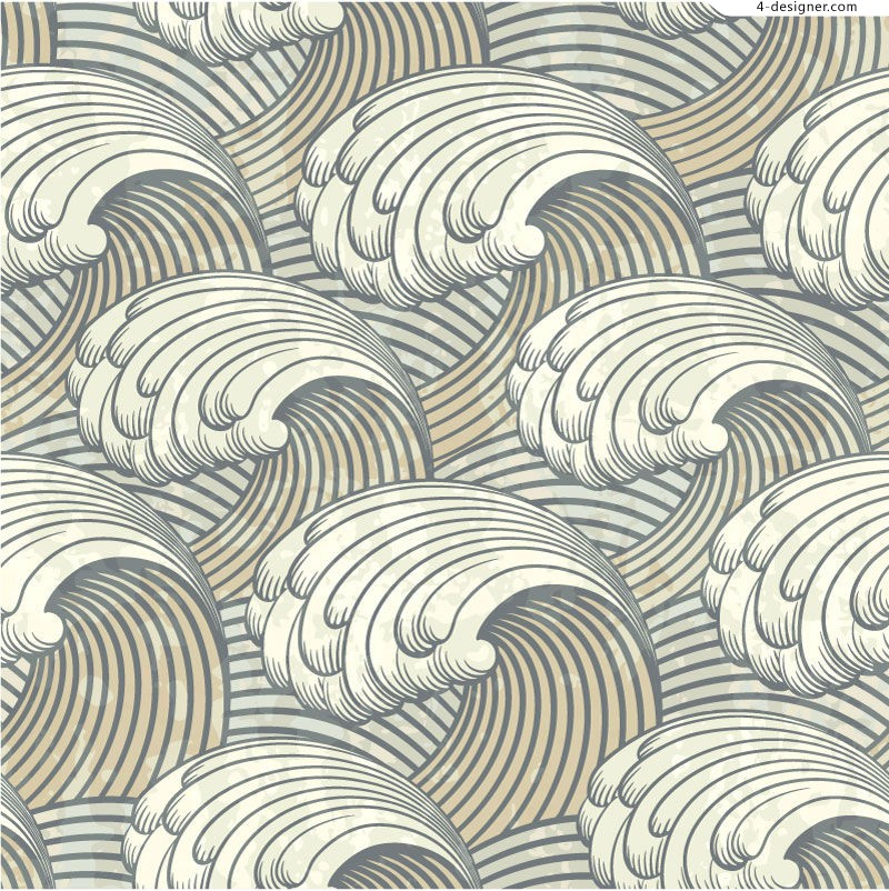 Japanese Wave Pattern Vector Japanese Wave Pattern Vector