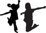 Kids Jumping Silhouette