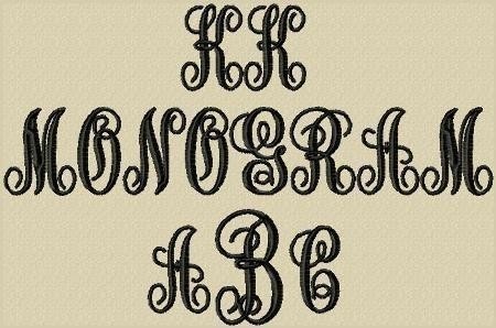 Large Kk Monogram Embroidery Font