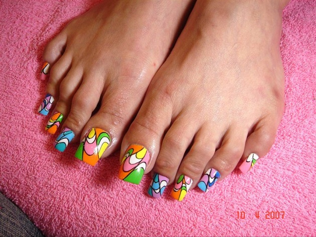 16 Long Toe Nail Designs Images