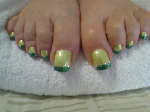 Long Painted Toenails