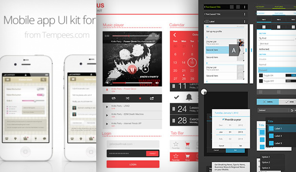 Mobile App Design Template PSD