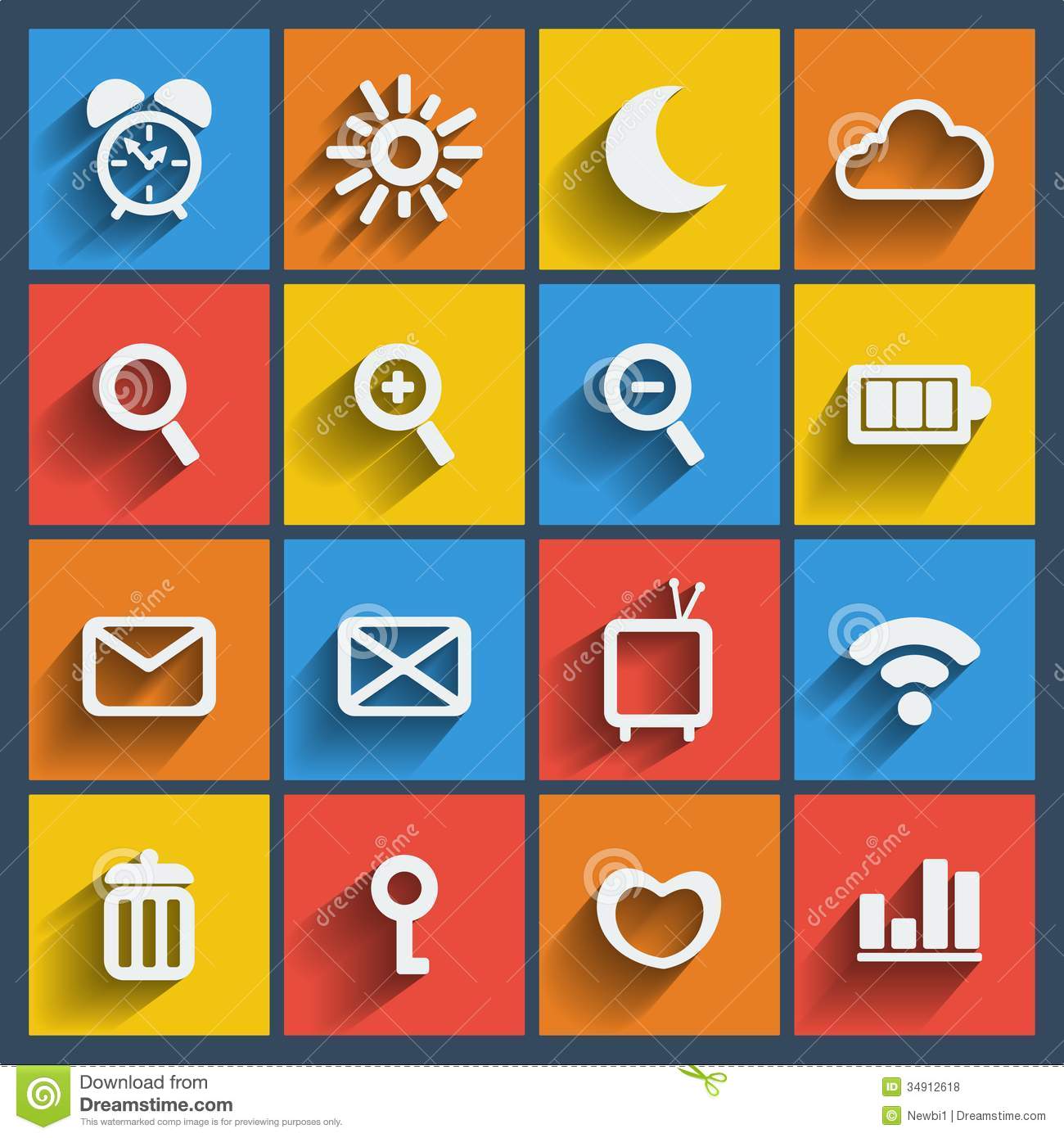 Mobile Icons Flat Vector
