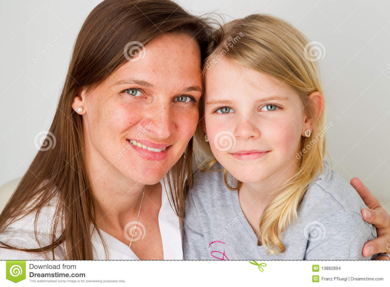 Mom and Daughter Smiling