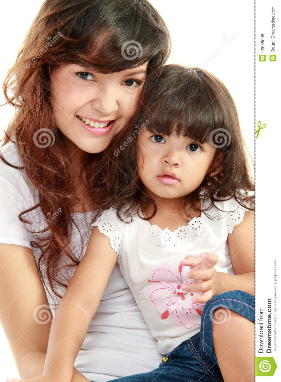 Mom and Daughter Smiling