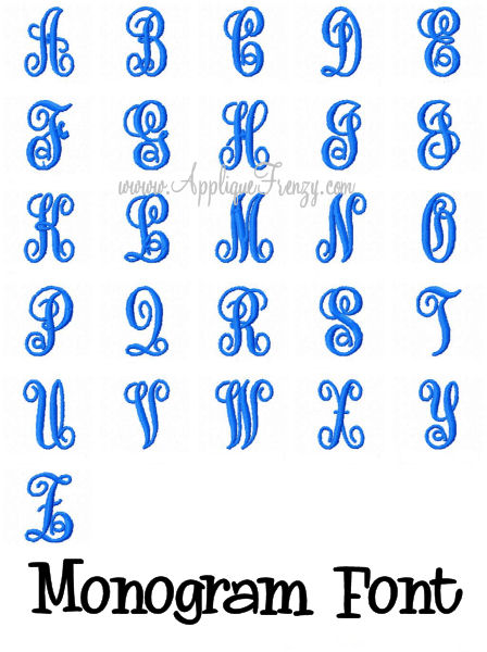 Monogram Embroidery Fonts Monogram Embroidery Fonts