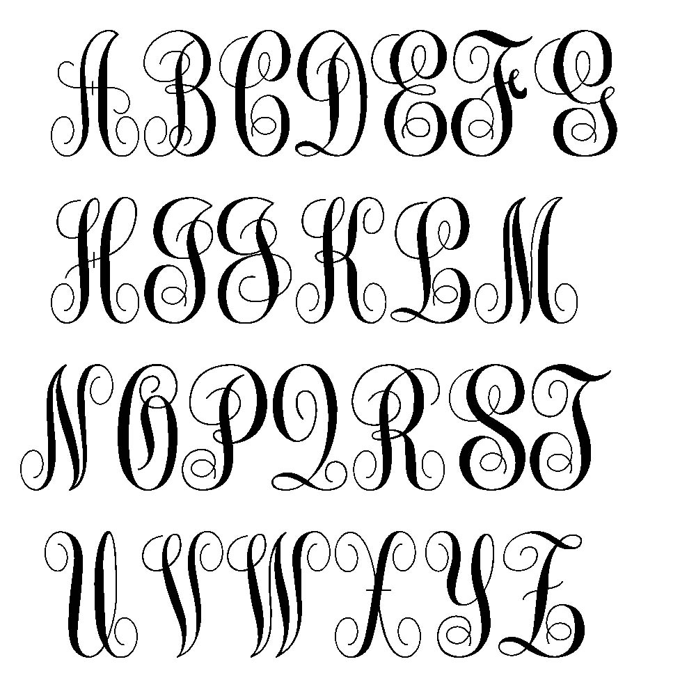 Monogram Letter Stencils