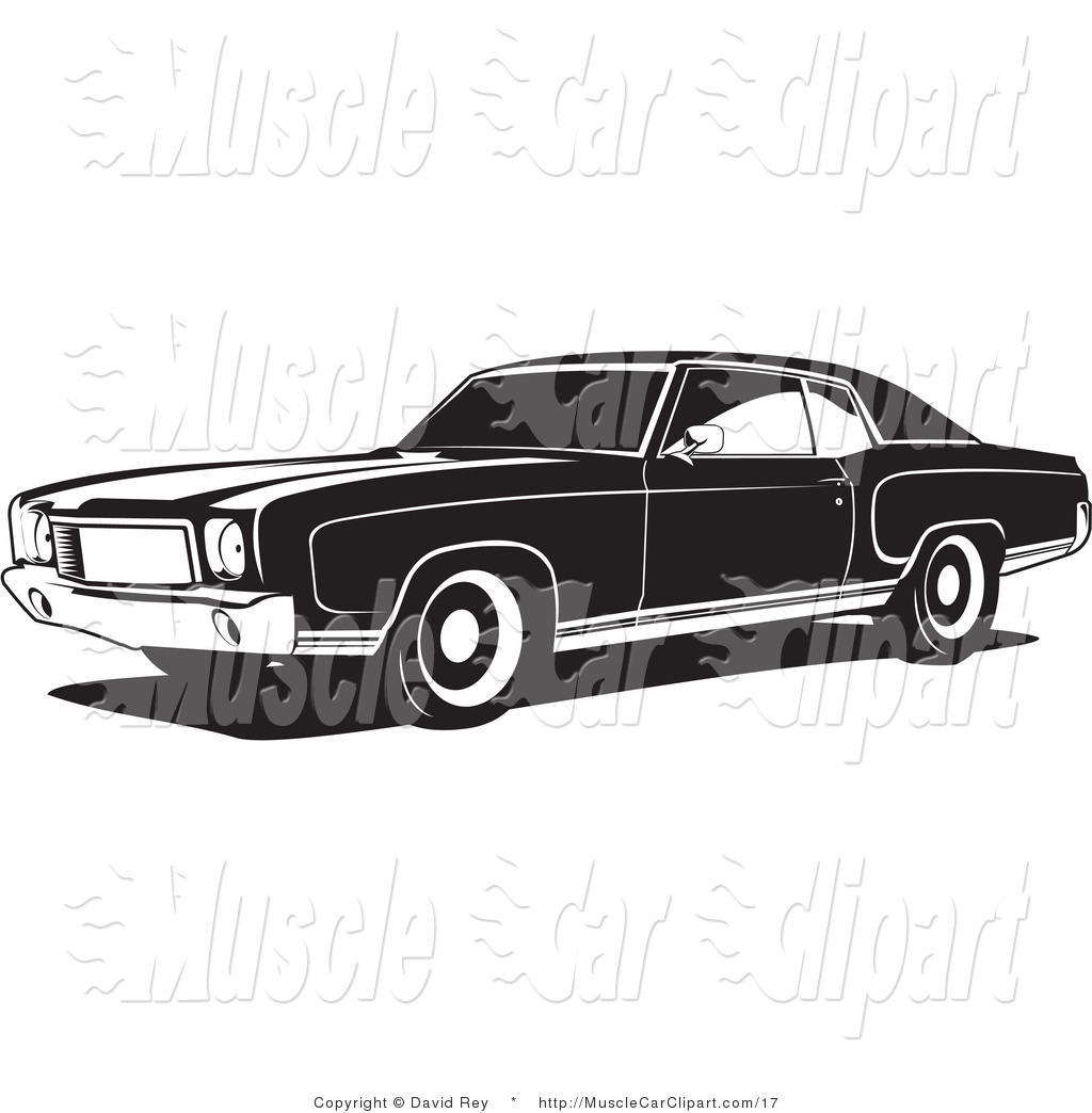 Muscle Car Clip Art Black and White