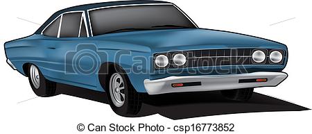 Muscle Car Illustration Drawings