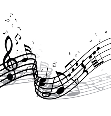 Music Notes Background Black White