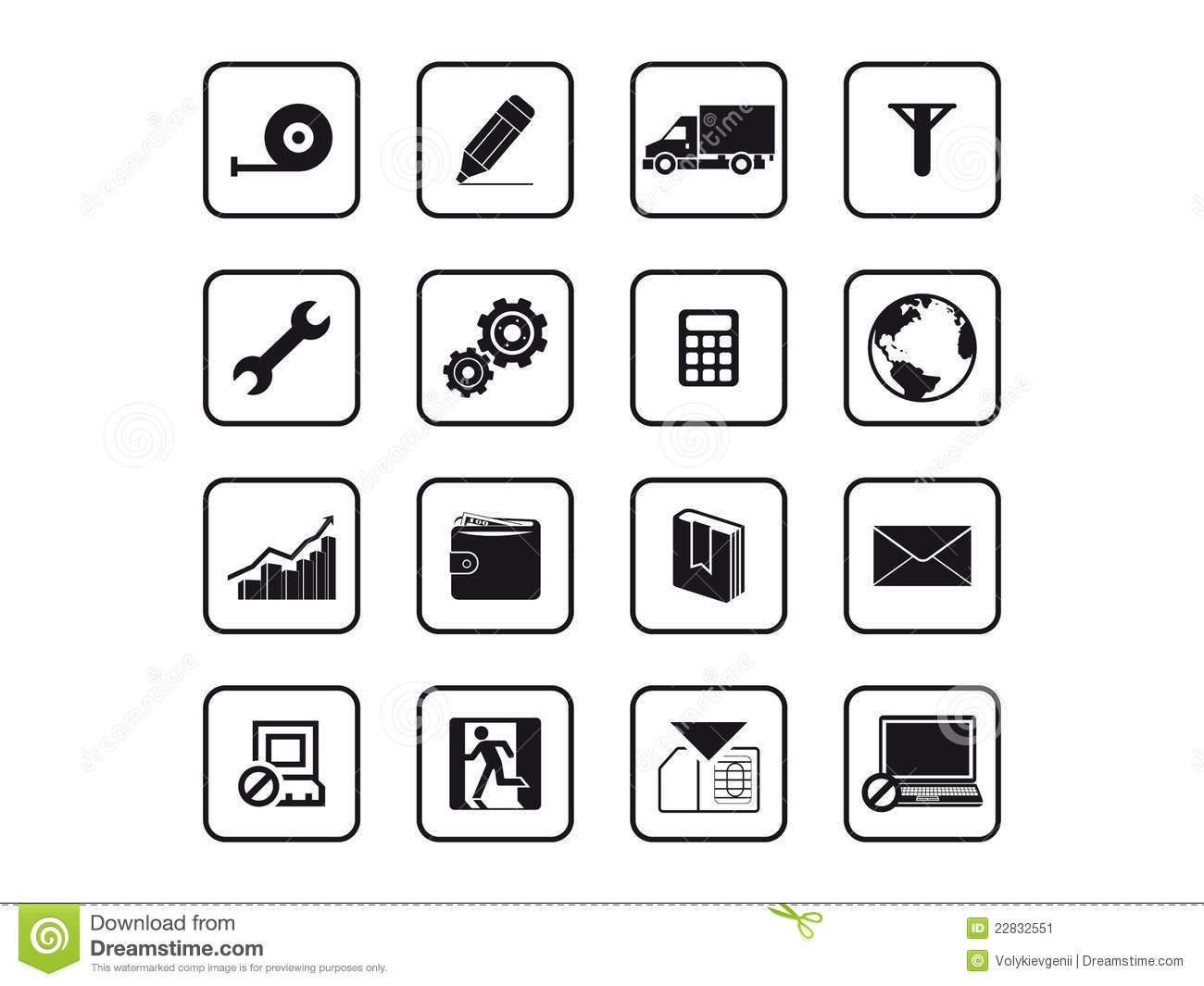 Office Building Icon Black and White