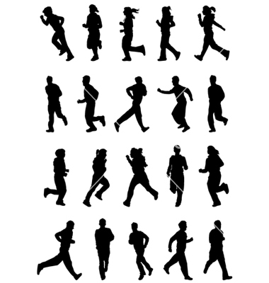 Person Running Silhouette Vector