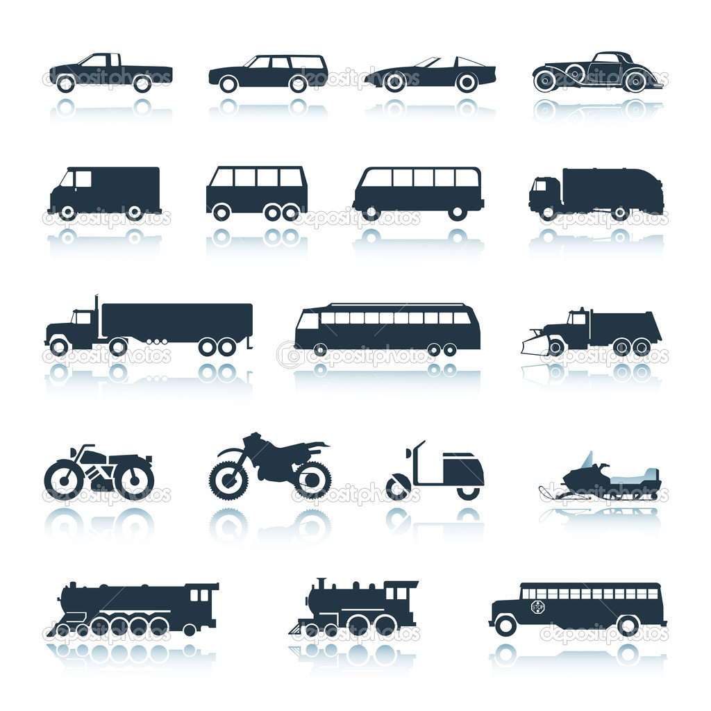 Police Vehicles Icons Symbols