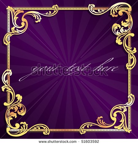 Purple and Gold Filigree Border